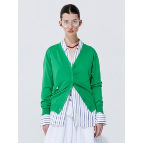 Silky Unbalanced Cardigan_Green