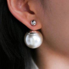 [E240104] 25mm Faux Pearl Earrings