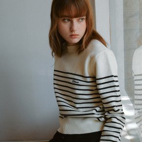 SMALL LOGO STRIPE KNIT BLACK