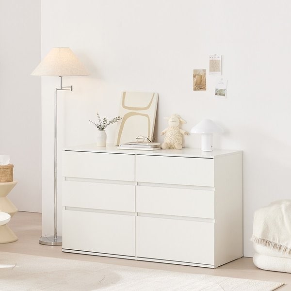 아론 E0등급 와이드 속깊은 3단 빅서랍장 수납장