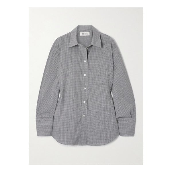 로헤 체크 크링클 코튼 혼방 셔츠 그레이 46376663162944947