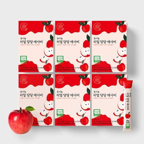 올타 유기농 리얼당당 애사비 6박스 (사과초모식초 20g x 15포 x 6박...