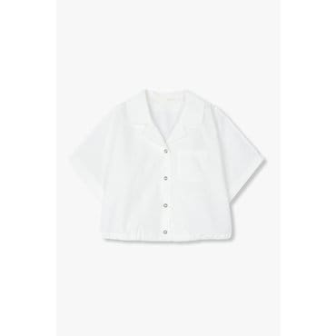 GCUT [25F/W] 오픈 칼라 하프 슬리브 크롭 셔츠(7255360101)