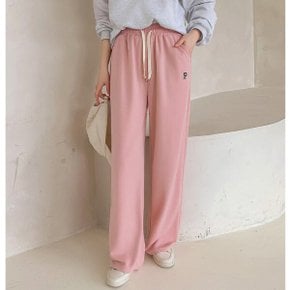 P패치 밴딩 와이드 팬츠 3color 롱 일자 트레이닝 바지