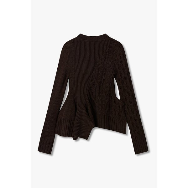 여성 울 니트 페플럼 풀오버(초코) 6415330123000