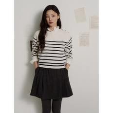 스트라이프 라운드 니트  아이보리 BF6X51C120
