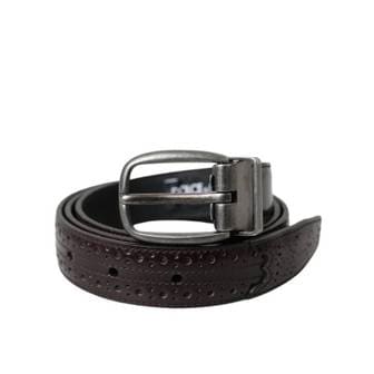 이스퀘어 5026938 Dolce  Gabbana Perforated Leather Metal Buckle Belt Mens Men