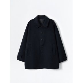 Minimal Handmade Half Coat_Navy