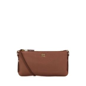 Brown satin shoulder bag 5NI007049 F0324