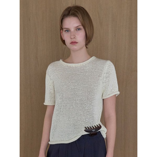 롤링 엣지 니트 아이보리 BE075