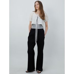 onion pleats flare pants (black)