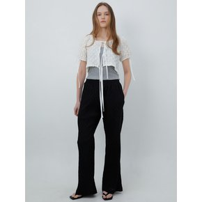 onion pleats flare pants (black)