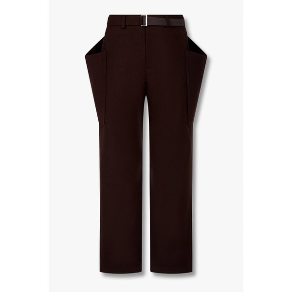 남성 벨티드 울 멜턴 팬츠(초코) 6425311119000