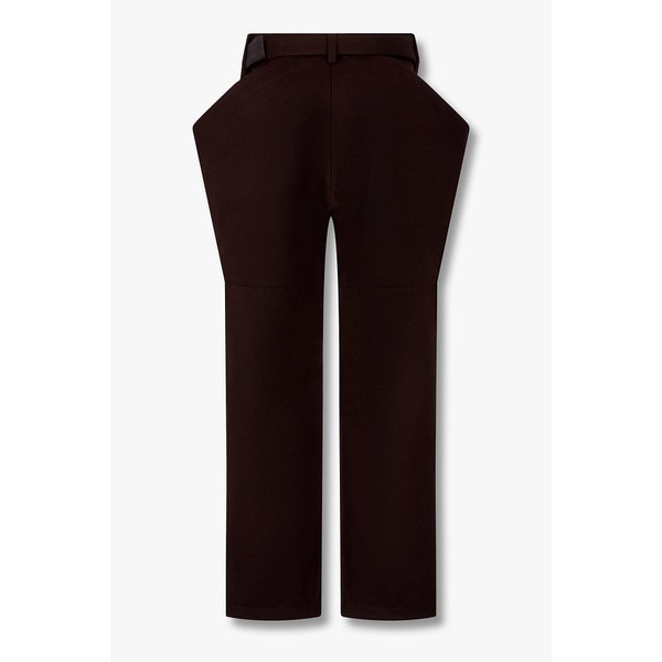 남성 벨티드 울 멜턴 팬츠(초코) 6425311119000