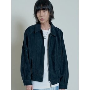 Twill Nubuck Leather Bomber (Black)