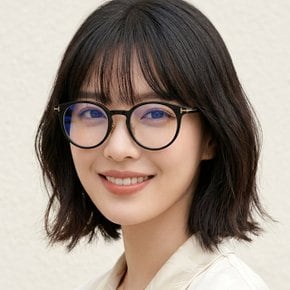 블루라이트차단 안경테 TF5996KB 001 명품 라운드 블랙 뿔테 아시안핏