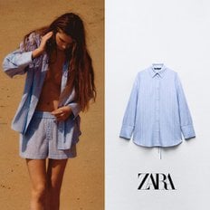 ZARA 자라 백 리본 스트라이프 셔츠 3233/233