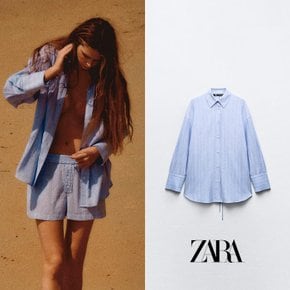 ZARA 자라 백 리본 스트라이프 셔츠 3233/233