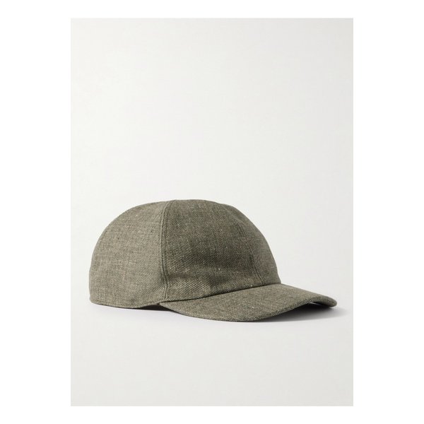 로고 자수 리넨 베이스볼 캡 그린 1647597347675842