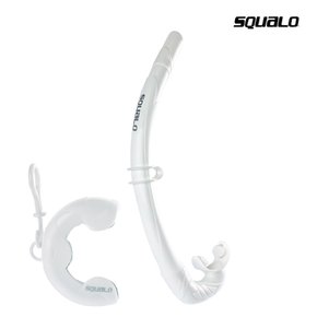 SQUALO 실리콘 접이식 롤업 스노클 스노클링 수영 훈련 연습용품 여행용 화이트