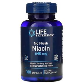 미국직구 Life Extension 라이프익스텐션 노 플러쉬 나이아신 Niacin 640mg 100캡슐