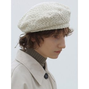 PLATE BERET / STRAP / BEAN TWEED / D BEIGE