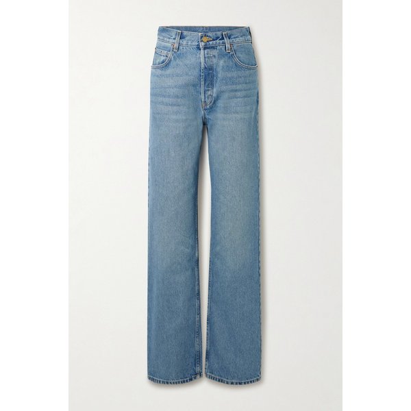 비사이드 벡 하이웨이스트 와이드 진 미드 데님 46376663162952495