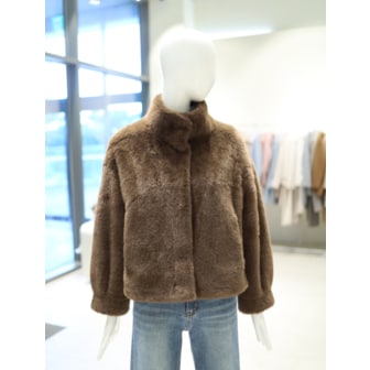 올리브데올리브 [여주점] 여성 페이크 퍼 퍼프 소매 하이넥 자켓 YM5WM603