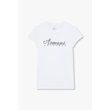 ARMANI EXCHANGE AX여성 커시브 로고 크루넥 티셔츠A425130500화이트