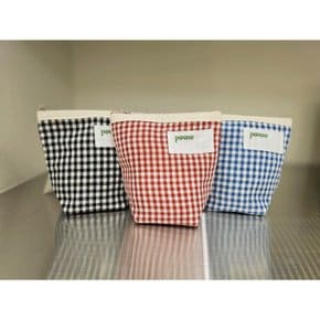 로고 체크 파우치(OT732P)