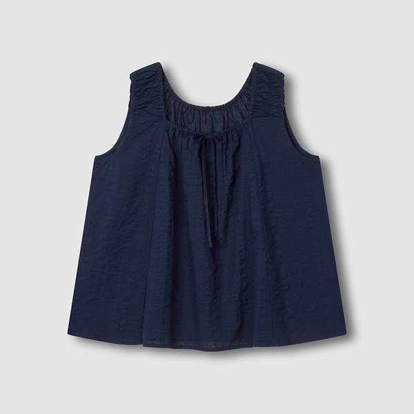 여 소프트 시어서커 민소매 파자마 셔츠 J206201069056