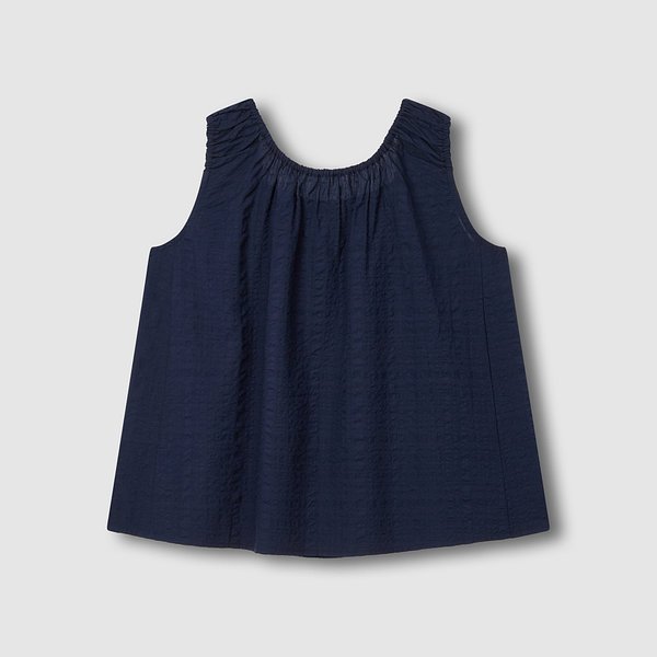 여 소프트 시어서커 민소매 파자마 셔츠 J206201069056