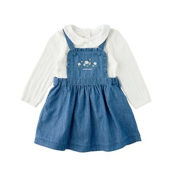 밍크뮤 [여주점] [오프라벨 여주점] 밍크뮤 (BL) 가든자수데님SET드레스 (35115-401-01)