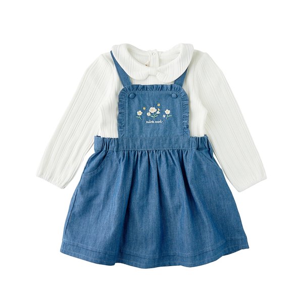 [여주점] [오프라벨 여주점] 밍크뮤 (BL) 가든자수데님SET드레스 (35115-401-01)