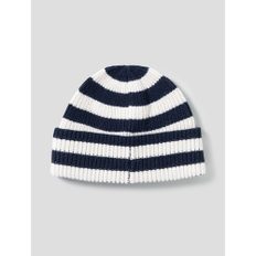 Merino Beanie In Maritime Stripe  Navy