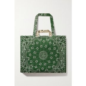 Maxi Cabas Reversible Paisley-print Cotton-poplin Tote 포레스트 그린