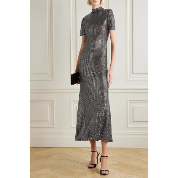 크리스탈 장식 메쉬 미디 원피스 46376663162953068