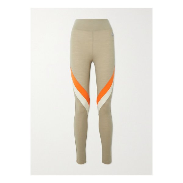 위 노르웨지안 Voss Color-block Merino Wool-blend Piqué Leggings 샌드 38063312420676310