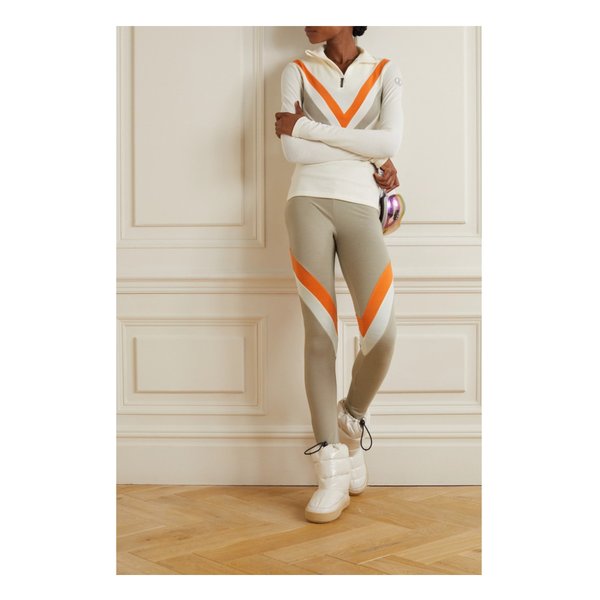 위 노르웨지안 Voss Color-block Merino Wool-blend Piqué Leggings 샌드 38063312420676310