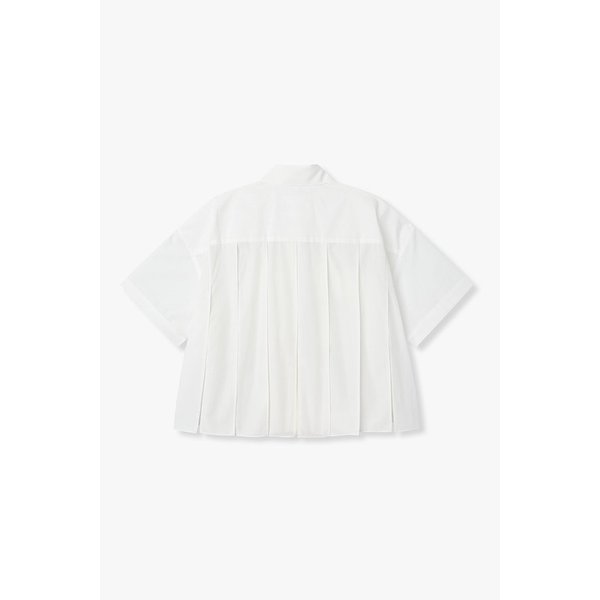 [CLASSICS]여성 플리츠 코튼 포플린 셔츠(화이트) 6416140100000