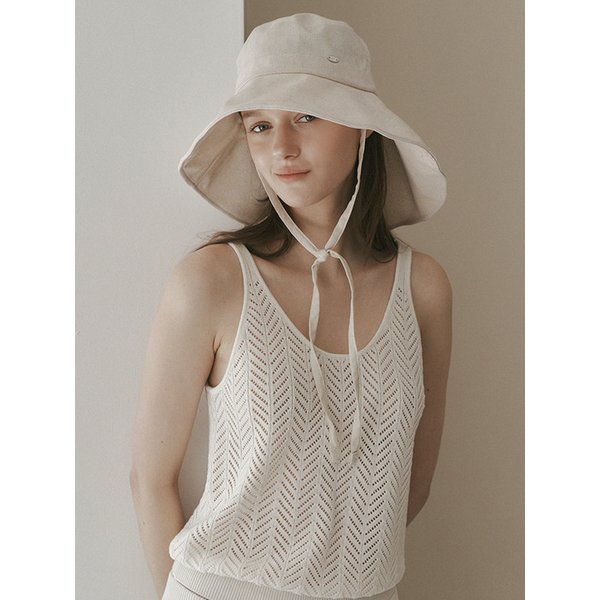 [단독] Linen unbalance bucket hat_3color