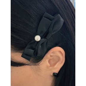 클래식 리본 헤어핀 세트 Classic pearl ribbon hair pin set (2 pcs)