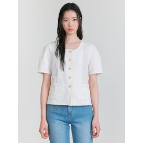 Volume Sleeve Short Jacket  White (KE5511M051)