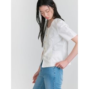Volume Sleeve Short Jacket  White (KE5511M051)