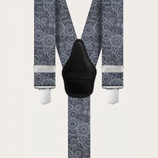 일모로 이태리 부르끌레 멜빵 신축성 Y자형 GREY WHEEL PATTERN - Y36CS111