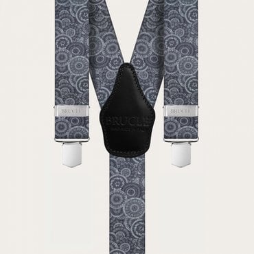 일모로 이태리 부르끌레 멜빵 신축성 Y자형 GREY WHEEL PATTERN - Y36CS111