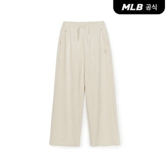 MLB [코리아공식] 여성 베이직 스몰로고 골지 벨로아 세미와이드팬츠BOS(Cr)