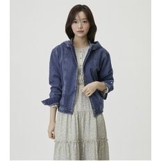 플라스틱아일랜드 후드 데님 블루종 자켓 (PR1DJ283)