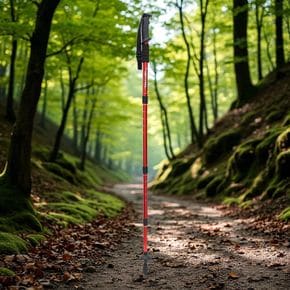 원마운트 4단 길이조절 등산스틱 트레킹폴 110cm 레드