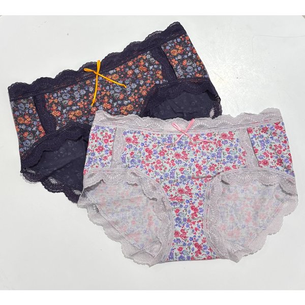 [여주점] 영층 모달 잔꽃나염 다리레이스 반사각 여성 팬티 [VPT6234A]